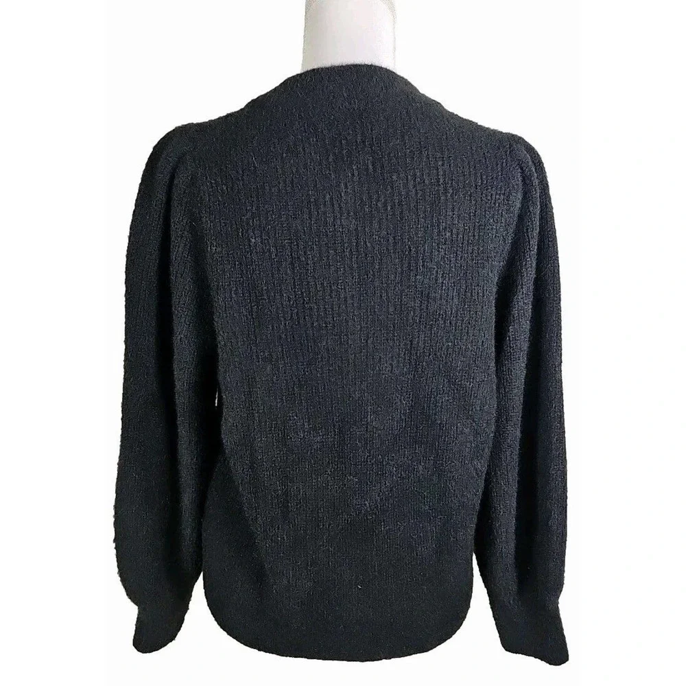 Madewell ~Woman Size XL~ Black Knit Pullover Sweater Crewneck Wool Blend.